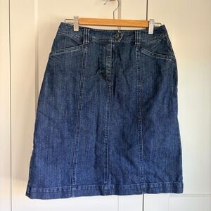 Talbots Dark Blue A-Line Denim Skirt | 6